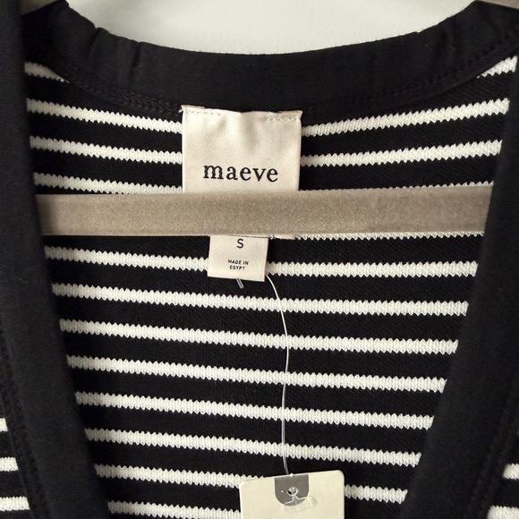 Maeve Striped Black and White Tank Top - Picture 2 of 4